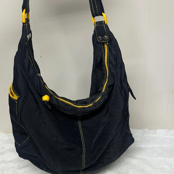 Nine West Black and Yellow Shoulder Bag Tote - Picture 14 of 16